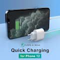 Miniatyrbild 2 av 4: 20W Snabbladdare USB C Con-kabel 1M, USB C Väggkontakt Strömadapter Strömförsörjning 3.0 för telefon 12, 12 M144