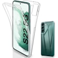 Miniatyrbild 1 av 4: Fodral för Samsung S22 (6,1") TPU Stötsäker helkropp Anti-fingeravtryck 360 graders skydd Transparent