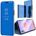 Coque Rabat - BOOLING - för Samsung Galaxy A37 5G - Smart View - Blå - 2 Härdat Glas Blå