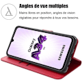 Miniatyrbild 2 av 4: Fodral till Samsung Galaxy A34 5G syntetiskt läder Röd Anti-Scratch 360 graders skydd Röd