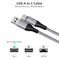 Miniatyrbild 2 av 4: 2x Snabb USB-C Nätverkskabel 3A för Xiaomi Redmi 14C 13C, Redmi Note 13/Note 14 4G-5G, Note 13 Pro Plus 5G - Grå 1 Meter Grå