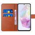 Miniatyrbild 3 av 4: Skyddsfodral - Samsung - Galaxy A35 5G - Stöttålig - PU-läder - Flera stödfunktioner kastanj