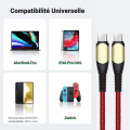 Miniatyrbild 4 av 4: Snabbladdare 25W + USB-C-kabel 60W Nylon Röd 1M för Samsung Galaxy A16 A13 A14 A03s A04s A22 A23 A24 A26 Svart