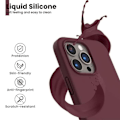 Miniatyrbild 2 av 4: Skyddsfodral - BOOLING - iPhone 16 Pro Max - Flytande Silikon Bordeaux - Matt Effekt - Optimal Skydd Bordeaux