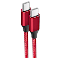 Miniatyrbild 1 av 4: USB-C till USB-C Snabbkabel för iPhone 16 Pro Max - iPhone 16 Pro iPhone 16e - iPhone 15 - iPhone 15 Plus Förstärkt Nylon 1M Röd Röd