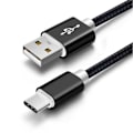 Miniatyrbild 3 av 4: Set med 3 USB Type C-kablar, 1M - svart nylon