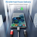 Miniatyrbild 2 av 4: Lot-3 USB-C till USB-C Snabbladdningskabel 3A för Samsung S25 S24 S23 Ultra S23+ S22+ S22 Plus S21 FE S21 S10 - Nätverkstextil 1M Grå Grå
