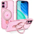 Telefonfodral - BOOLING - för iPhone 17 - Silikon PC Anti-Rip med Magnetisk Cirkel Rosa Rosa