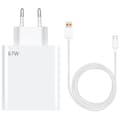 Snabbladdare 67W + USB-C-kabel 6A 1 Meter för Xiaomi Redmi Note 15 Note 14/Pro Plus 13 12 4G-5G, A5,15C,14C,13C Vit