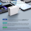 Miniatyrbild 4 av 4: Snabbladdare USB 67W för Xiaomi Redmi 9, 9A, 9C, 10A, 9T, 10C, Redmi 12, Redmi 13C, Redmi 14C Vit