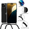 Miniatyrbild 2 av 3: Fodral för iPhone 16 Pro Max - Tunna Mjuka Förstärkta hörn Anti-Scratch TPU + Axelrem Midnight Green
