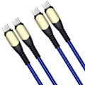 Miniatyrbild 1 av 4: 2 Snabb USB-C till USB-C-kablar för Xiaomi Redmi 14C 13C, Redmi Note 13 4G-5G, Note 13 Pro 4G-5G, Note 13 Pro+ - Nylon 1M Blå Blå