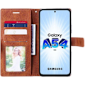Miniatyrbild 3 av 4: Fodral till Samsung Galaxy A54 5G Stötsäkert skydd Anti-skrapa syntetiskt läder Brun