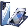Miniatyrbild 1 av 4: Fodral för Samsung S22 Ultra (6,8") Marinblå 360-graders helkroppsskydd Hård förstärkt kant Solid