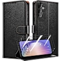 Miniatyrbild 1 av 4: Skyddsfodral - Samsung - Galaxy A25 5G - Syntetiskt läder - Stötsäkert - Korthållare Svart