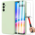 Miniatyrbild 1 av 4: Fodral + 2 härdade glasögon för Samsung Galaxy A05s (ej för A05) Matt silikonskydd Ultra Slim Soft - Grön