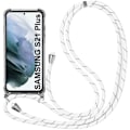 Miniatyrbild 1 av 4: Coque - Samsung - S21 Plus - Mjuk - Transparent - Repellerande med Vit Snöre Transparent-Vit