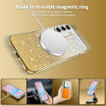 Miniatyrbild 2 av 4: Skyddande skal - Samsung - Galaxy S24 FE - Silikon - Glittrande Guld - Inbyggt kam skydd gyllene