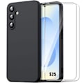 Miniatyrbild 1 av 4: Fodral för Samsung Galaxy S25 - Ripskydd Svart + 2 Härdade Glas - BOOLING® Svart