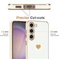 Miniatyrbild 2 av 4: Skyddsskal - Samsung - Galaxy A16 - Flexibelt - Repfria - Guldhjärtat mönster Vit