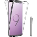 Miniatyrbild 1 av 4: För Samsung Galaxy S9 5.8": Ultratunt silikongelfodral 360° fullt skydd fram och bak + Stylus - TRANSPARENT