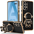 Miniatyrbild 1 av 4: Siliconefodral - Samsung - Galaxy A52s 5G - Stötsäker Skydd - 3D Astronautsupport - Svart Svart
