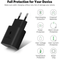 Miniatyrbild 3 av 4: Snabbladdare USB-C 25W + Nylon USB-C Kabel 1M för Samsung Galaxy A26 A23 A24 A22 A02s A03s A04s A12 A13 A14 Svart