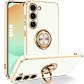 Miniatyrbild 1 av 4: Skyddsskal - BOOLING - Samsung Galaxy S24 FE - Silikon - Rotating ring 360° - Repåliggande Vit