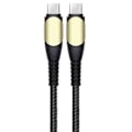 Miniatyrbild 1 av 4: 60W snabbladdning USB-C till USB-C-kabel för OPPO A16 A16s A53 A53S A54 A55 A56 A72 A93 A93s - Förstärkt nylonsvart 1M Svart