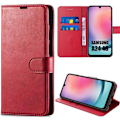 Miniatyrbild 1 av 4: Fodral för Samsung Galaxy A24 Skyddande syntetiskt läder Röd Stötsäker Anti-Scratch Mjuk Röd