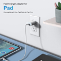 Miniatyrbild 4 av 4: 20W Snabbladdare USB C Con-kabel 1M, USB C Väggkontakt Strömadapter Strömförsörjning 3.0 för telefon 12, 12 M144