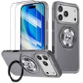 Skyddskal - BOOLING - för iPhone 17 Pro Max - Silikon PC med Magnetiskt Cirkelsystem - Grå - 2 Härdade Glas Grå