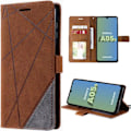 Miniatyrbild 1 av 4: Skyddsfodral - Samsung - Galaxy A05s - Brun PU-läder - Stötsäker - Multi-position stödhållare kastanj