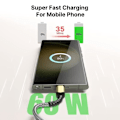 Miniatyrbild 2 av 4: Lot-3 USB-C till USB-C 60W Snabbkabel för Samsung Galaxy A26 A22 A23 A24 A03s A04s A12 A13 A14 - Robust Nylon 1M Grå Grå