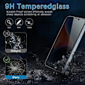 Miniatyrbild 4 av 4: 2 Anti-Spy Tempered Glasögon för iPhone 16 Plus - Stötsäkert skydd Svart