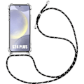 Miniatyrbild 1 av 4: Skyddsfodral - AntiChoc - Samsung Galaxy S24 Plus - Transparent - Justerbar svart snodd - Mjuk Transparent, svart