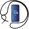 Miniatyrbild 1 av 4: Transparent skal - Samsung - Galaxy A25 5G - Stöttålig skydd - Justerbar snodd - Mjuk Transparent