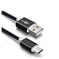 Miniatyrbild 2 av 3: USB-C-kabel för OnePlus 8 -OnePlus 8 Pro-OnePlus 8T -OnePlus Nord N10 5G - Svart nylon 1 meter - Yuan Yuan