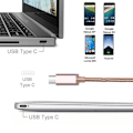 Miniatyrbild 4 av 4: USB Type C-kabel - Samsung - Galaxy S8 S8Plus S9 S9Plus S10 A3/A5(2017) Note8 Note 10 - 2M - Nylon Rosa
