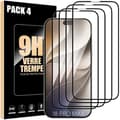 4 Helglas för iPhone 18 Pro Max, Stötsäker och Repbeständig med Svart Kant Transparent