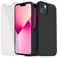 Silikonfodral för iPhone 13 (6,1") Svart och 2 härdade glasögon