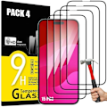 Miniatyrbild 1 av 4: Pack-4 helt härdat glas för iPhone 15 Pro - Stötsäkert skärmskydd Transparent med svart kant