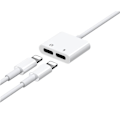 Miniatyrbild 2 av 4: Lightning S-Y104 Lightning Dual Port Audio Adapter För Iphone Mobiltelefon
