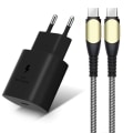 Miniatyrbild 1 av 4: "Laddare Snabbladdning 25W + USB-C till USB-C Kabel 60W för Samsung Galaxy A16 A14 A13 A12 A03s A04s A22 A23 A24 A26" Svart