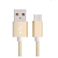 Miniatyrbild 3 av 4: USB-C-kabel för OnePlus 8 -OnePlus 8 Pro-OnePlus 8T -OnePlus Nord N10 5G - Guldnylon 1 meter - Yuan Yuan