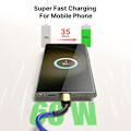 Miniatyrbild 2 av 4: USB-C till USB-C Snabb Laddningskabel 60W för Samsung S25 S24 S23+ S23 Ultra S22+ S22 Ultra S21 FE S21+ S20 - Nylon Flätad 1M Blå Blå