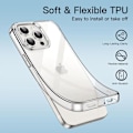 Miniatyrbild 3 av 4: Fodral för iPhone 16 Pro Max med 2 härdade glasögon - Transparent silikonförstärkt skyddsfodral Transparent