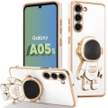 Miniatyrbild 1 av 4: Fodral till Samsung Galaxy A05s (inte för A05) - Vit - Stötsäkert silikonfodral med dold stativ 3D Astronaut Design