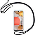 Miniatyrbild 1 av 4: Mobilskal - PROSHOP - för Samsung A42 - Transparent - Rep-säker - Svart snöre Transparent-svart