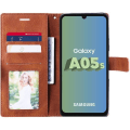 Miniatyrbild 3 av 4: Skyddsfodral för Samsung Galaxy A05s - BOOLING - Brun - Halvstyv - Syntetläder - Lock kastanj